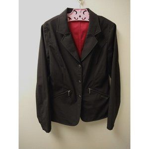 Classic Women's Black Blazer with Red Lining